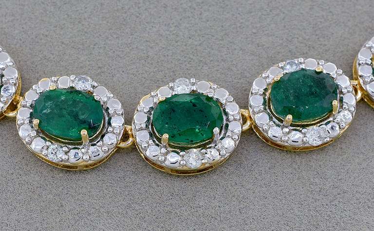 Ravishing Emerald & Diamond Necklace in Vermeil