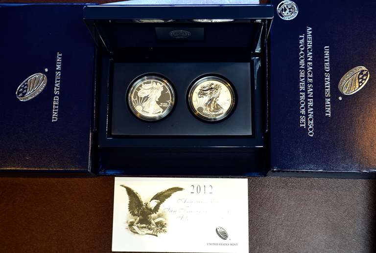 2012-S San Fran 2 Coin Silver Eagle Set OGP