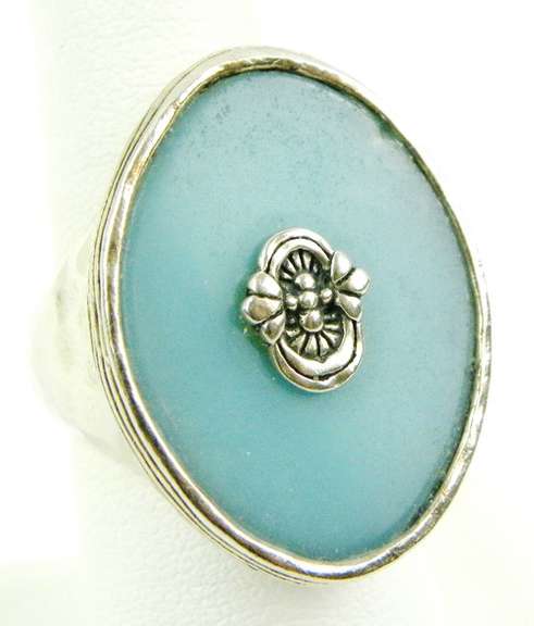 Silpada Sterling Ring with Large Amazonite, Size 8