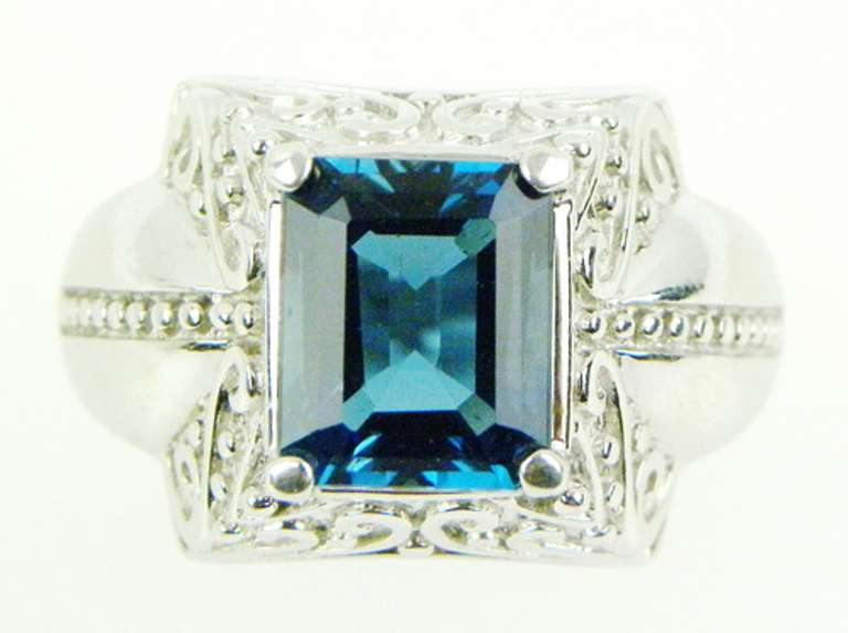 Vibrant London Blue Topaz Sterling Ring, 12.25