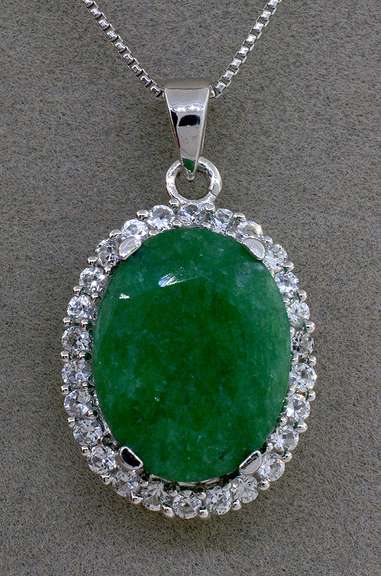Fabulous 8.52CT Natural Emerald & Sapphire Necklace in Sterling Silver