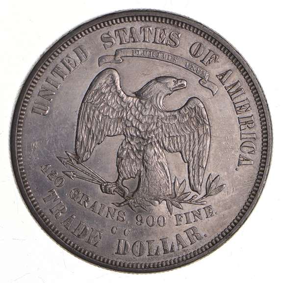 1875-CC Seated Liberty Silver Trade Dollar - Chop Mark