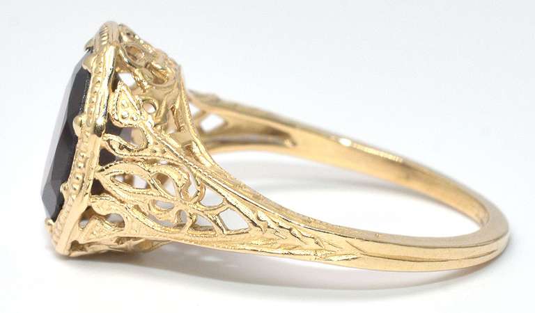 Vintage Garnet 14KT Yellow Gold Ring