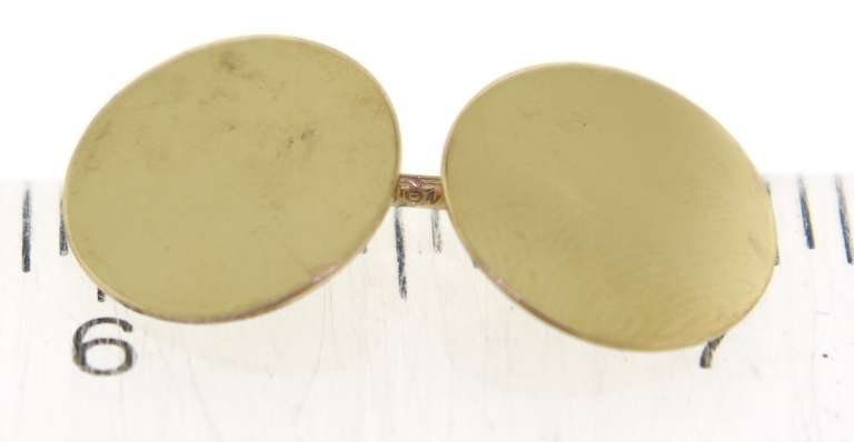 Amazing Yellow Gold High Polish Round Cufflinks