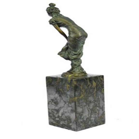 Brown Patina Lady Dancer Bronze Sculpture