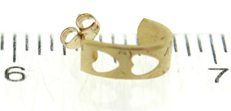 Beautiful Yellow Gold Cut Out Heart Earrings