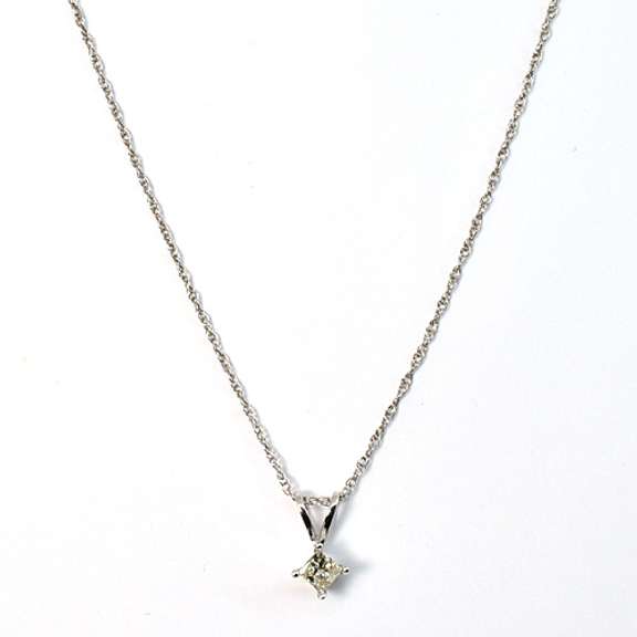Sweet Princess Cut Diamond Pendant