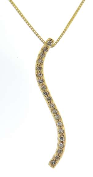 Stunning Diamond Drop Yellow Gold Necklace