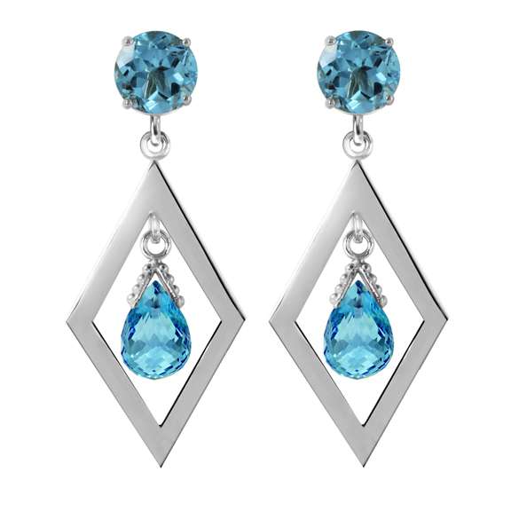 Solid Yellow Gold Make A Comeback Blue Topaz Earrings