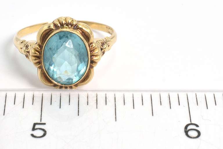 Vintage Blue Gemstone Ring in Gold