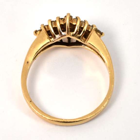 Attractive Kite Shaped Diamond Cluster Ring