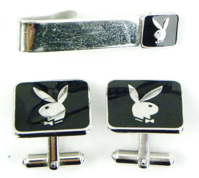 Vintage Playboy Bunny Cuff Links & Tie Bar