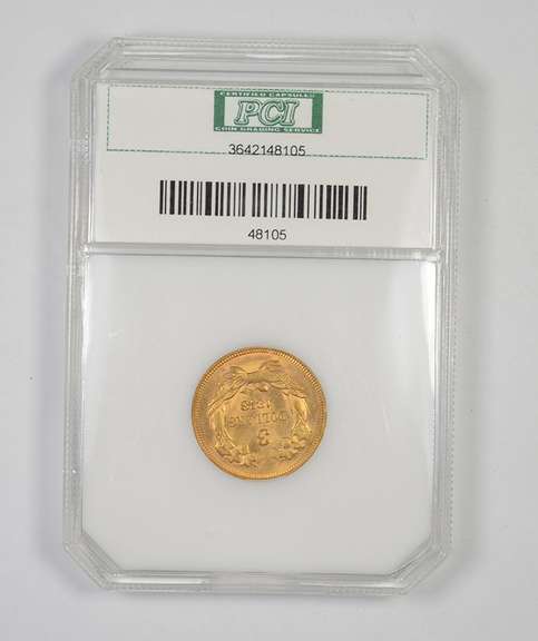 MS65 1878 $3.00 Indian Princess Head Gold Three-Dollar Piece - PCI