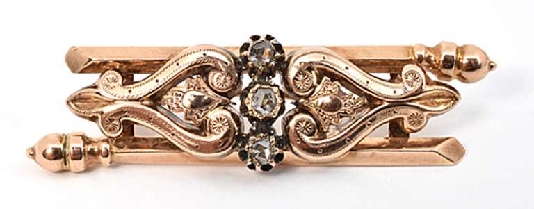 Antique Gold Brooch with Diamonds