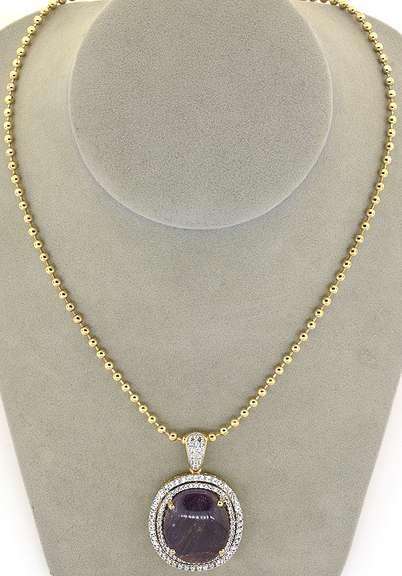 Titanic 65.0CT Ruby & White Sapphire Necklace in Vermeil
