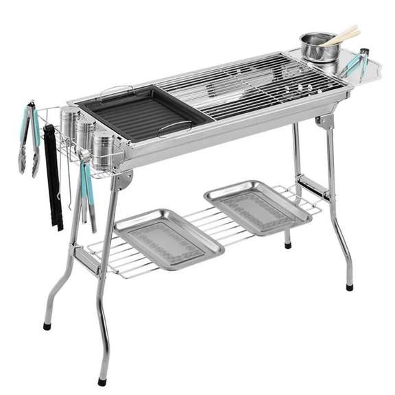 Stainless Steel Charcoal BBQ Grill With Storage Bag