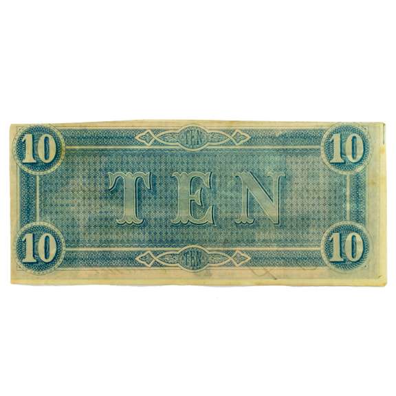 $10 Confederate Note Feb 17 1864 Uncirculated