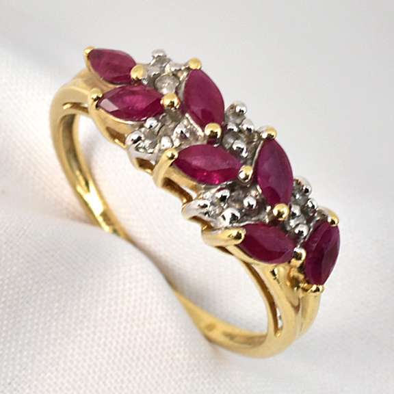 Marquise Ruby& Diamond Ring