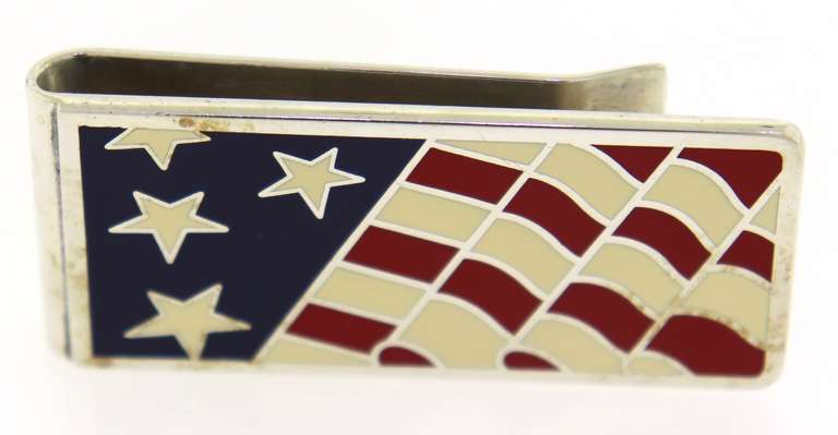 Tiffany & Co Enamel American Flag Money Clip