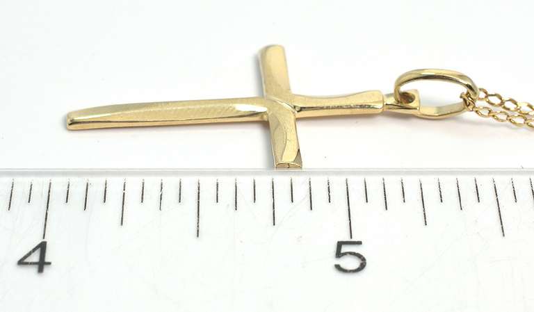 Stylized Cross Necklace in 14KT Yellow Gold