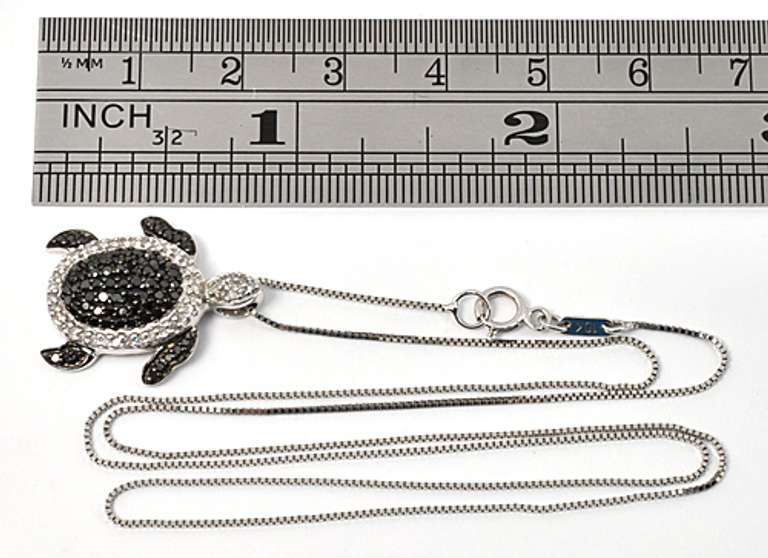 Neat Black & White Diamond Turtle