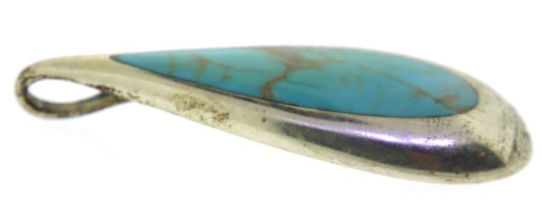 Vintage Sterling Silver Turquoise Pendant
