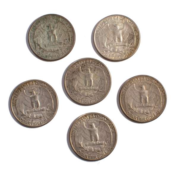 6 Near Unc First Year 1932 Washington Quarters