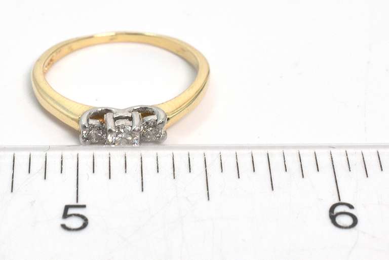 Dainty 3-Stone Diamond Ring in 14KT Yellow Gold