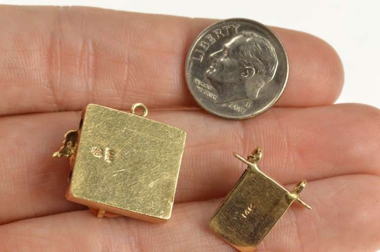 14K Yellow Gold Carved Coral Cameo Floral Box Slide Bracelet Clasp