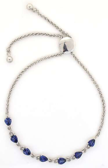 Gleaming 1.80CTW Tanzanite Bracelet in Sterling Silver