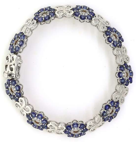 Alluring Tanzanite & CZ Bracelet in Sterling Silver