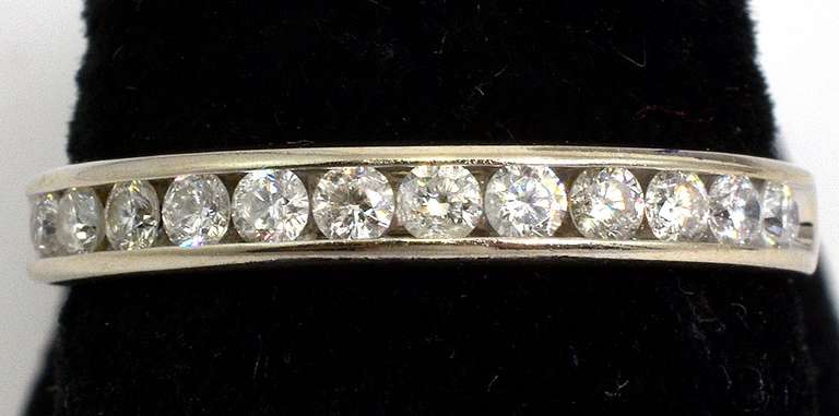 Channel Set Band Ring in White Gold