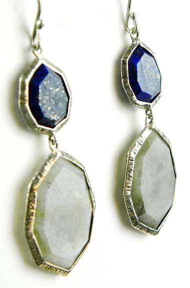 Silpada Sterling Lapis & Green Stone Earrings