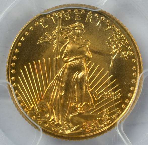 Flawless 2013 First Strike $5 Gold Eagle. PCGS MS70