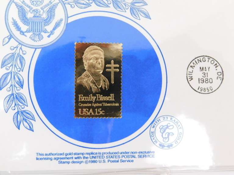 5 Christmas 1st Day Covers & 23KT Gold Foil Stamps