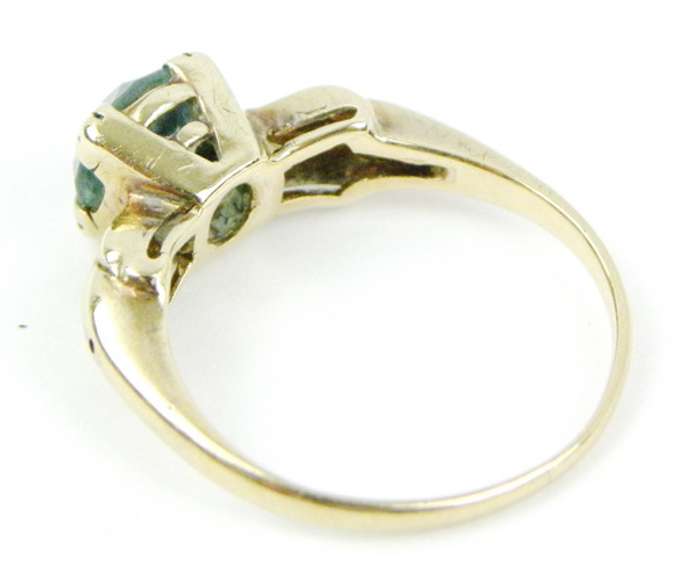 Vintage 10K Blue Zircon Solitaire Ring, Size 5