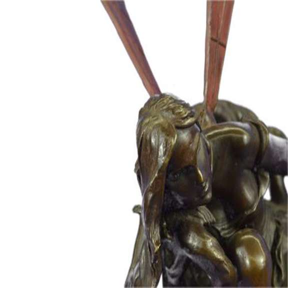 Forest Fairy Bronze Sculpture on Marble Base Figurine