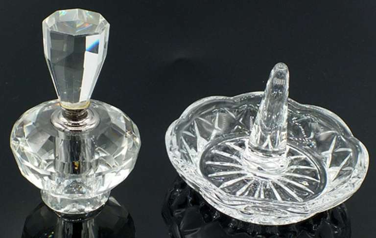 Crystal Perfume and Crystal Ring Holders
