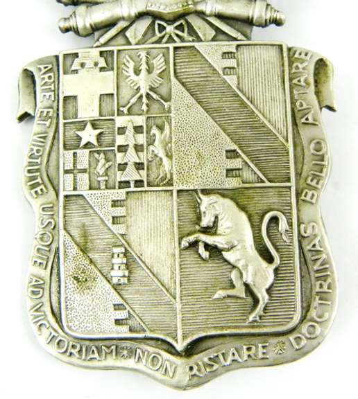 Large Early Latin Italian Victory Hat Badge