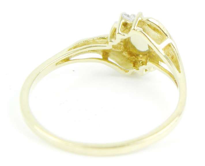 Pretty 10K Opal & Diamond Accent Ring, Size 9