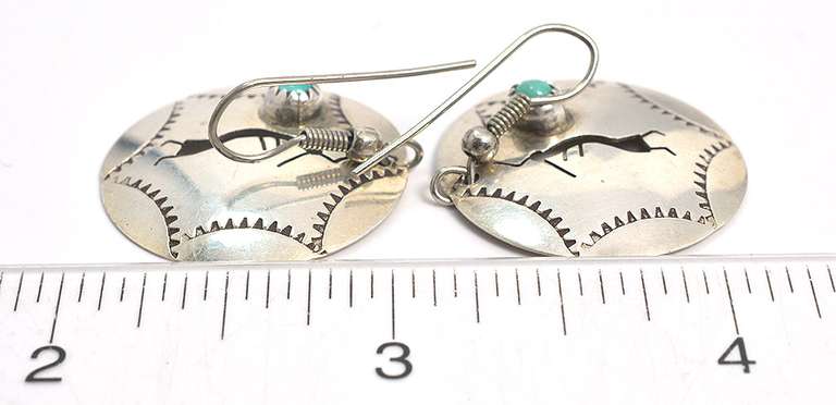 Kokopelli Cut Out Dangle Earrings in Sterling Silver