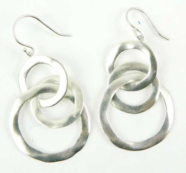 2 Pairs of Long Dangly Sterling Silver Earrings
