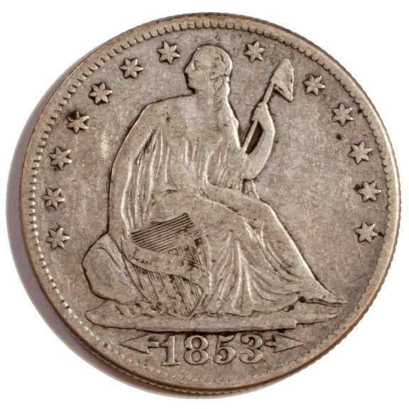 1853 Arrows Seated Half Dollar