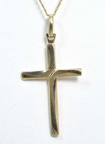 Stylized Cross Necklace in 14KT Yellow Gold