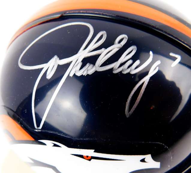 John Elway Autographed Mini Helmet w/Box
