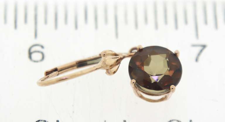 Stunning Smokey Quartz Lever Back Dangle Earrings