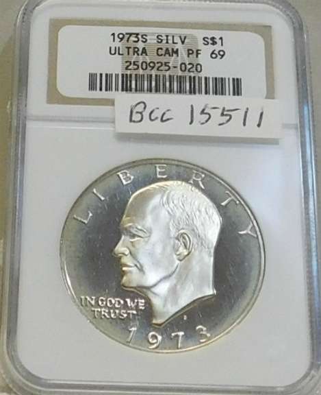 1973-S Sil PRF Ike Dol NGC PF-69-DC