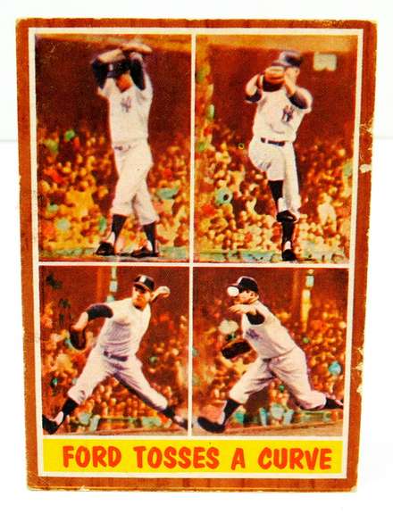 1962 Whitey Ford Tosses A Curve Baseball Card