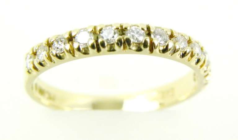 Early 14K Band of 12 Diamonds, Size 6.75