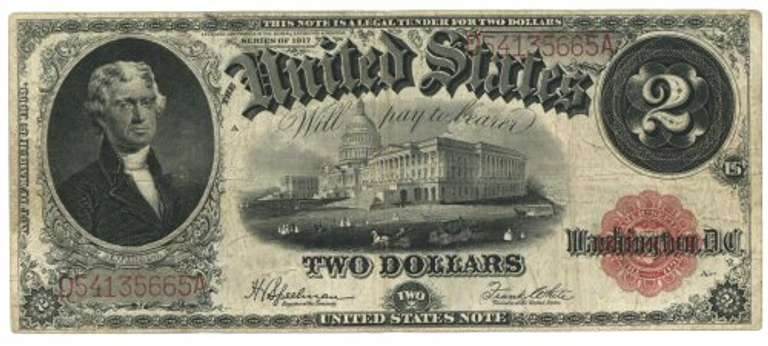 Collectible 1917 Series Large Size $2 Legal Tender Note